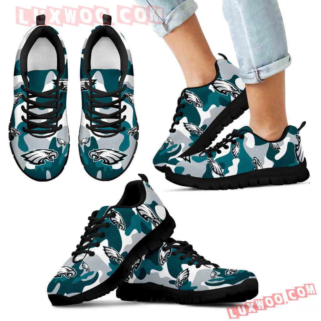 Philadelphia Eagles Cotton Camouflage Fabric Military Solider Style Sneakers