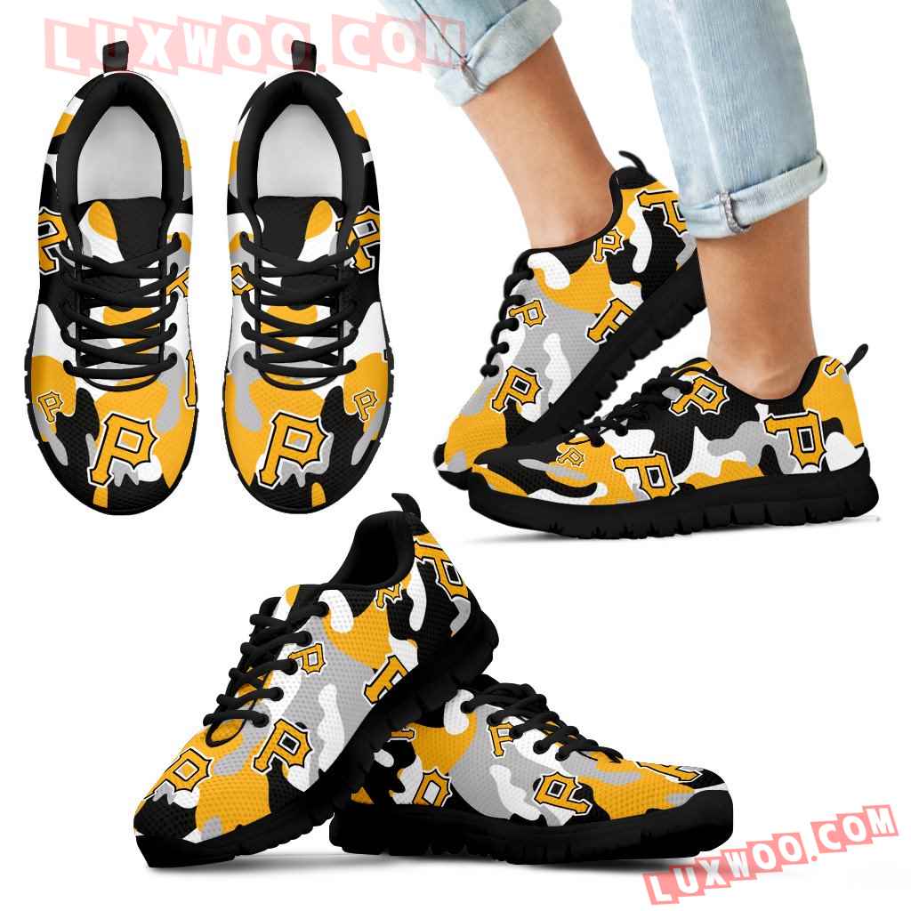 Pittsburgh Pirates Cotton Camouflage Fabric Military Solider Style Sneakers