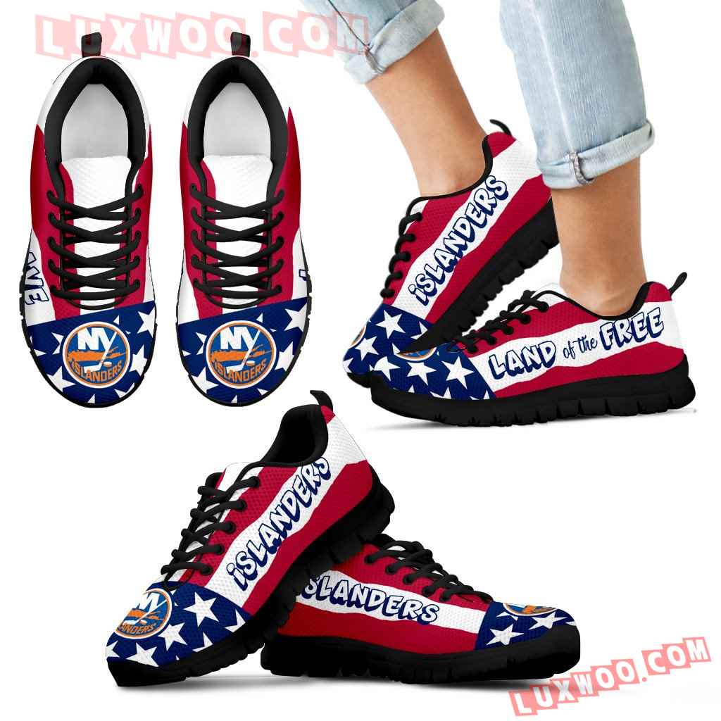 Proud Of American Flag Three Line New York Islanders Sneakers