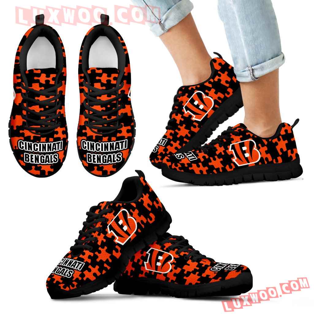 Puzzle Logo With Cincinnati Bengals Sneakers