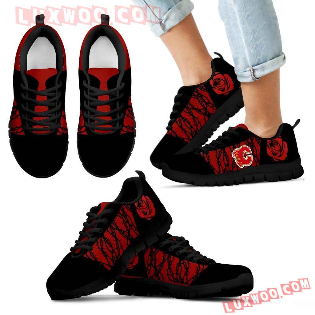 Rose Plant Gorgeous Lovely Logo Calgary Flames Sneakers