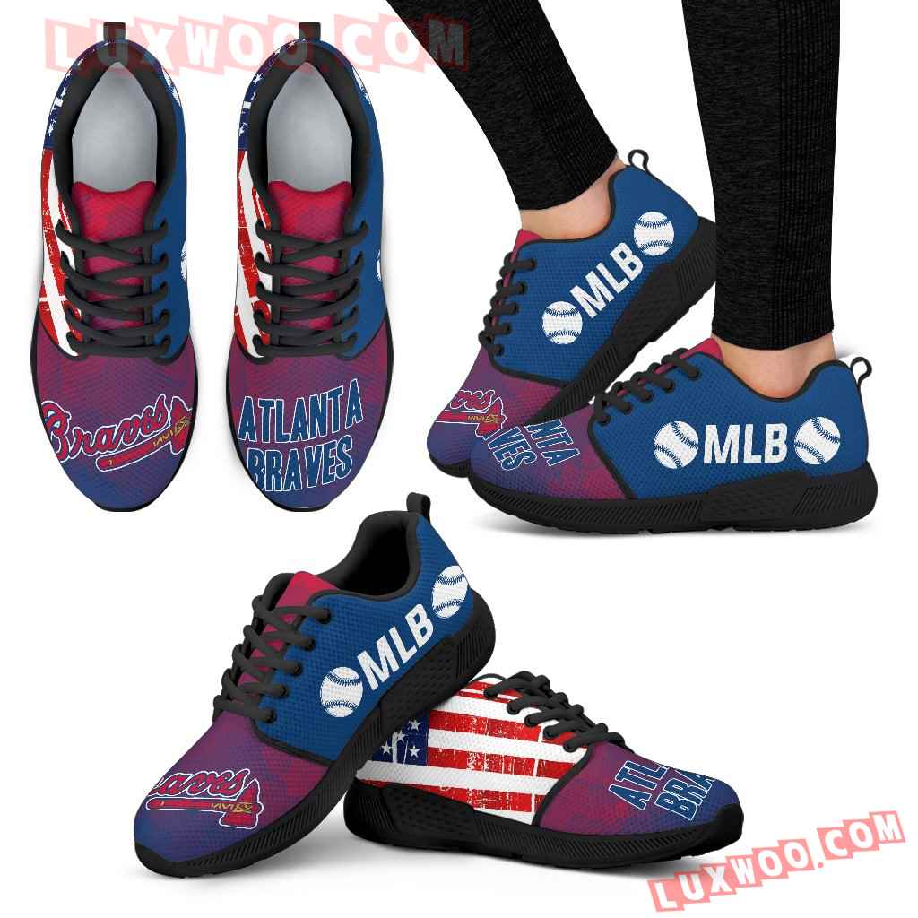 Simple Fashion Atlanta Braves Shoes Athletic Sneakers