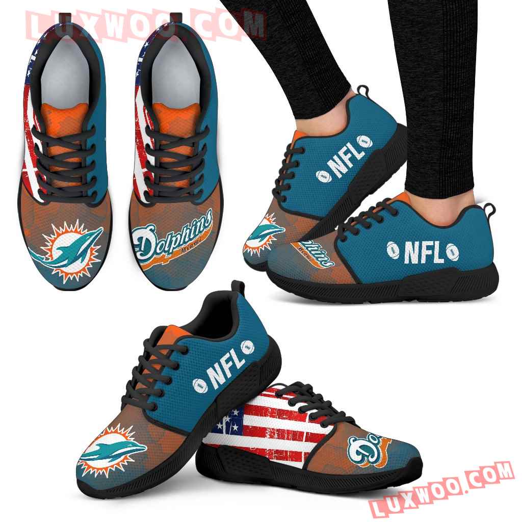 Simple Fashion Miami Dolphins Shoes Athletic Sneakers
