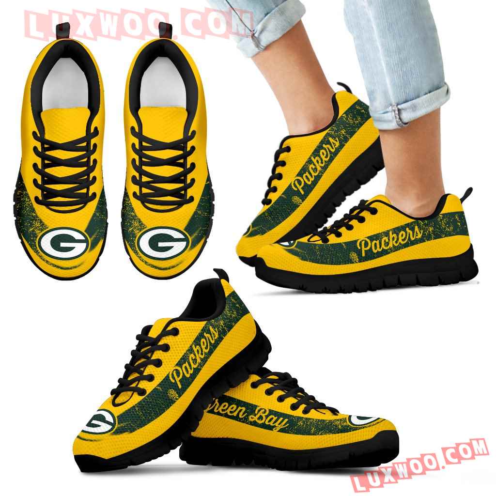 Single Line Logo Green Bay Packers Sneakers - Luxwoo.com