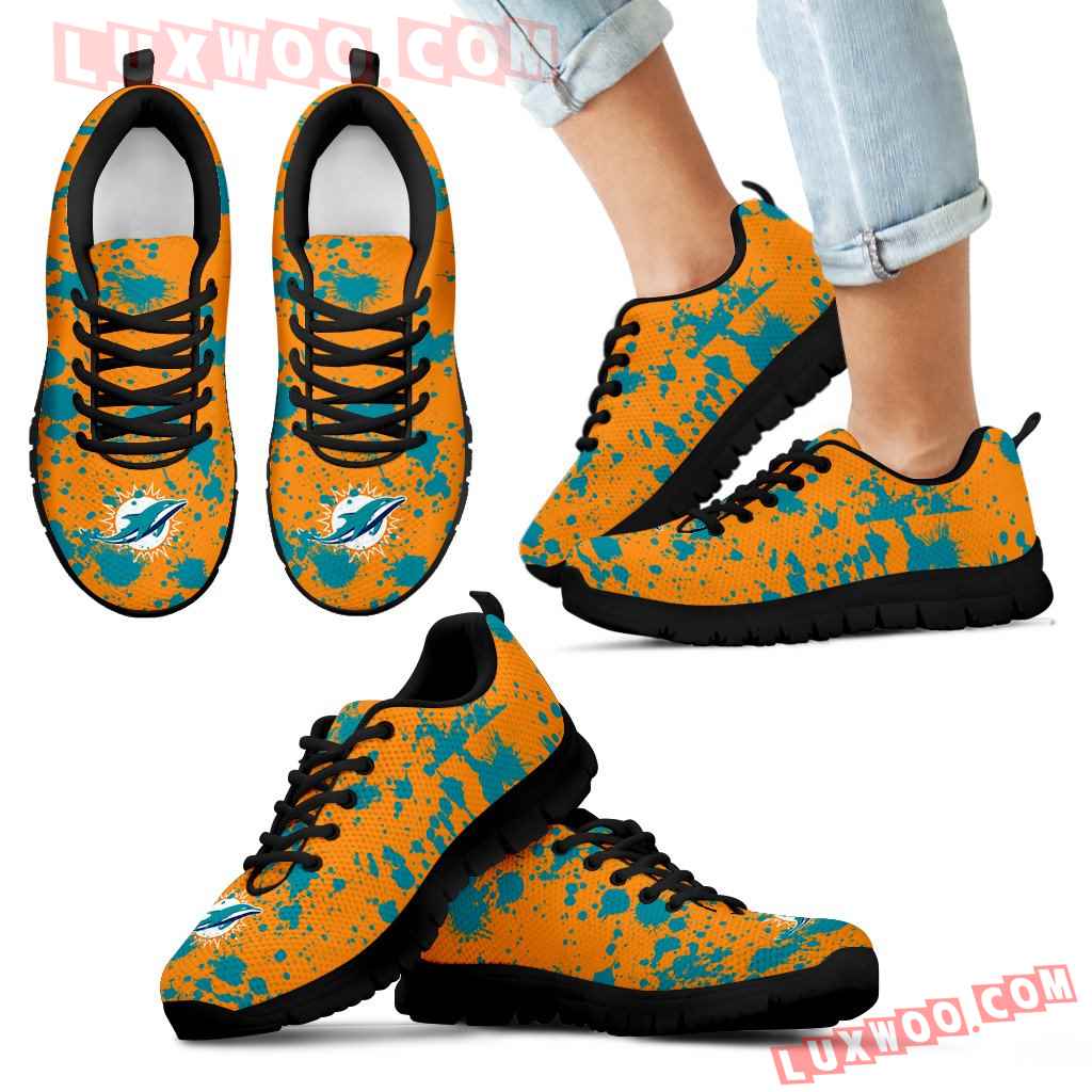 Splatters Watercolor Miami Dolphins Sneakers