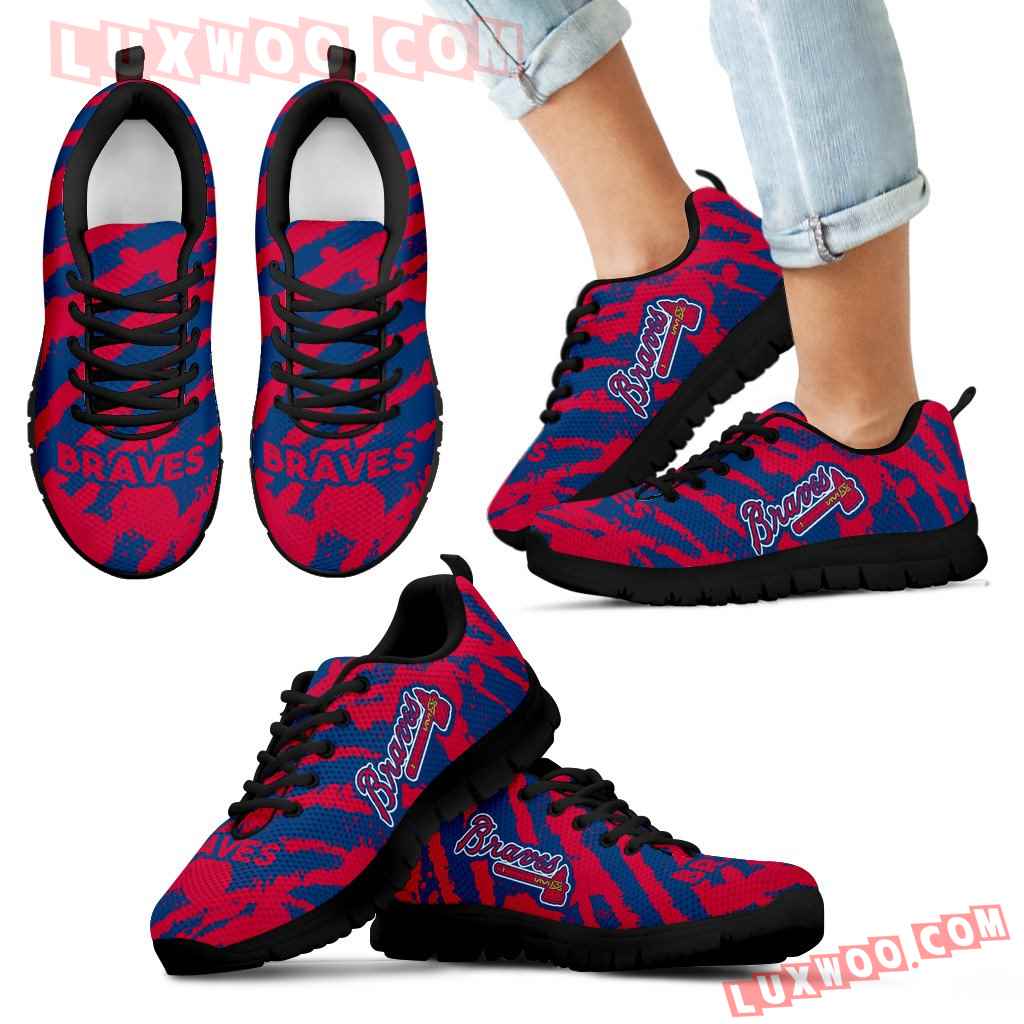 Stripes Pattern Print Atlanta Braves Sneakers