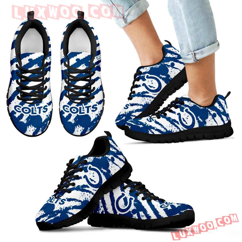 Stripes Pattern Print Indianapolis Colts Sneakers