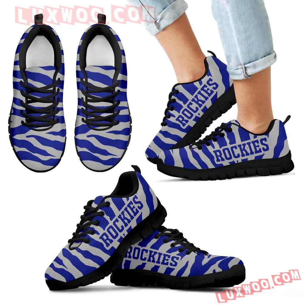 Tiger Skin Stripes Pattern Print Colorado Rockies Sneakers