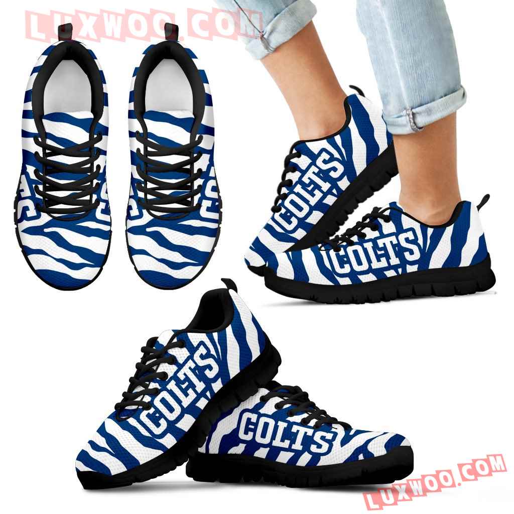 Tiger Skin Stripes Pattern Print Indianapolis Colts Sneakers