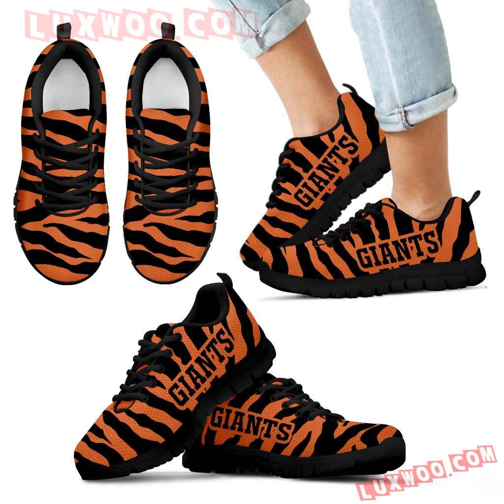 Tiger Skin Stripes Pattern Print San Francisco Giants Sneakers