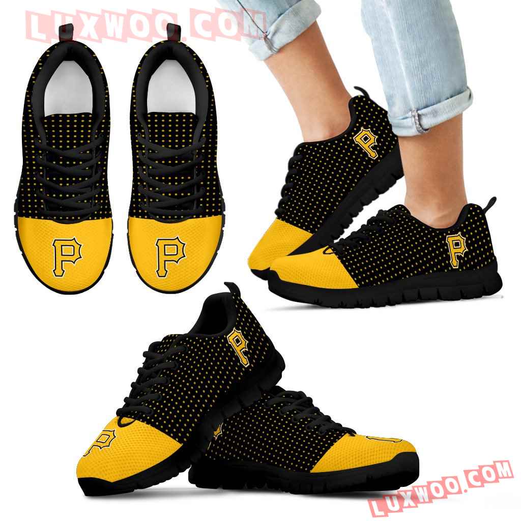 Tiny Cool Dots Background Mix Lovely Logo Pittsburgh Pirates Sneakers