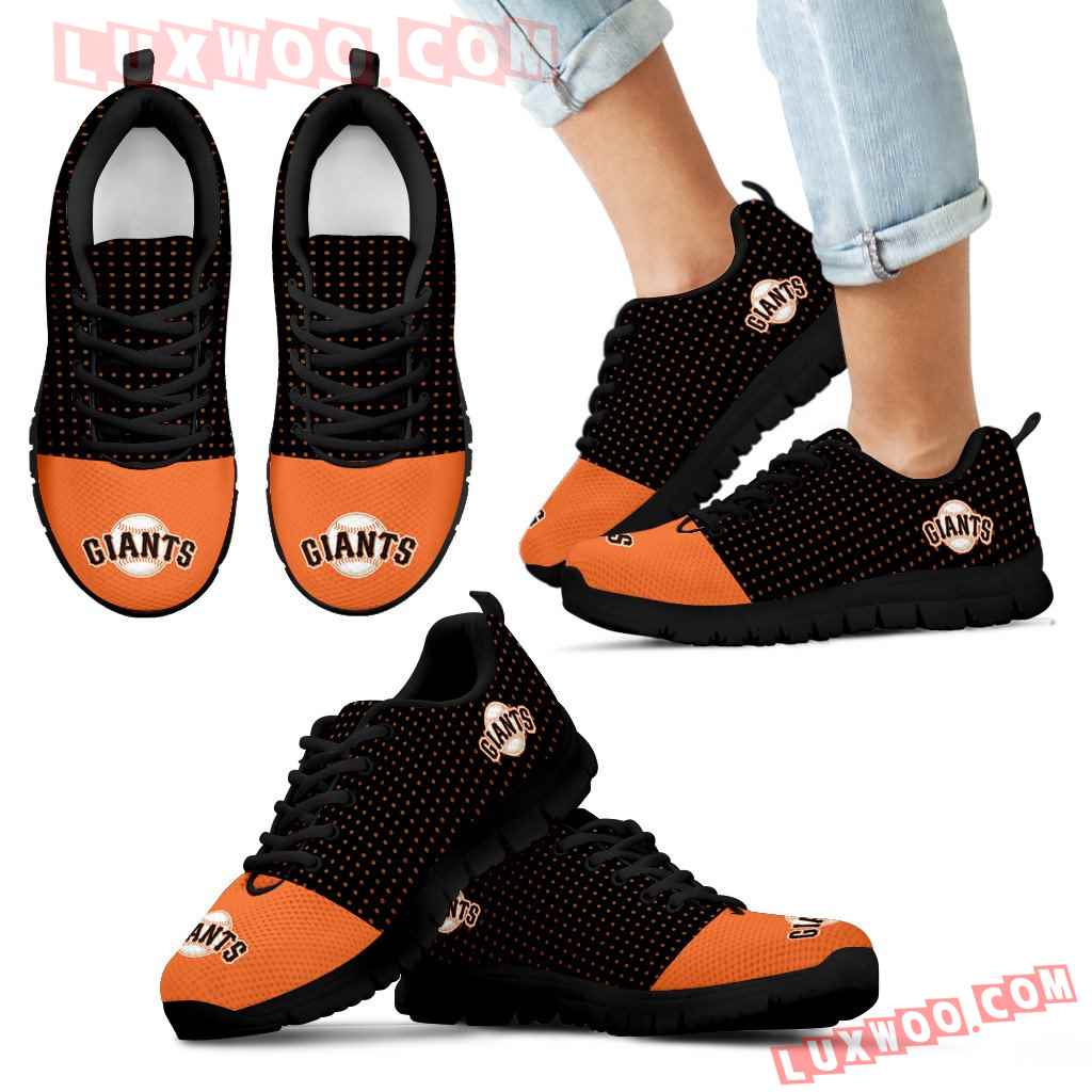 Tiny Cool Dots Background Mix Lovely Logo San Francisco Giants Sneakers