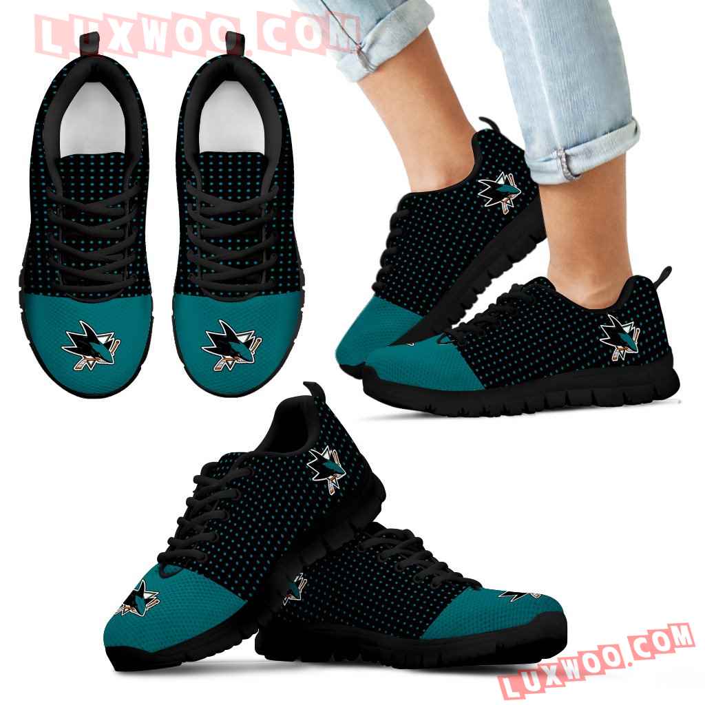 Tiny Cool Dots Background Mix Lovely Logo San Jose Sharks Sneakers