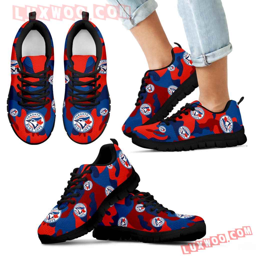 Toronto Blue Jays Cotton Camouflage Fabric Military Solider Style Sneakers