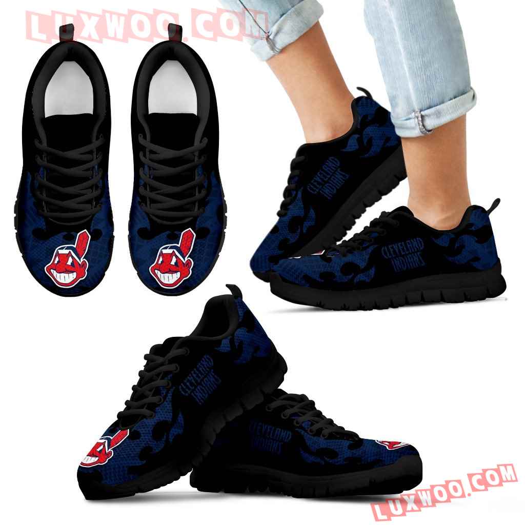 Tribal Flames Pattern Cleveland Indians Sneakers