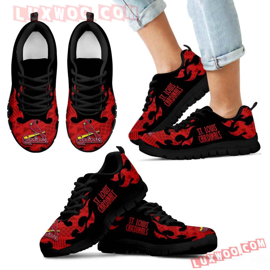 Tribal Flames Pattern St Louis Cardinals Sneakers