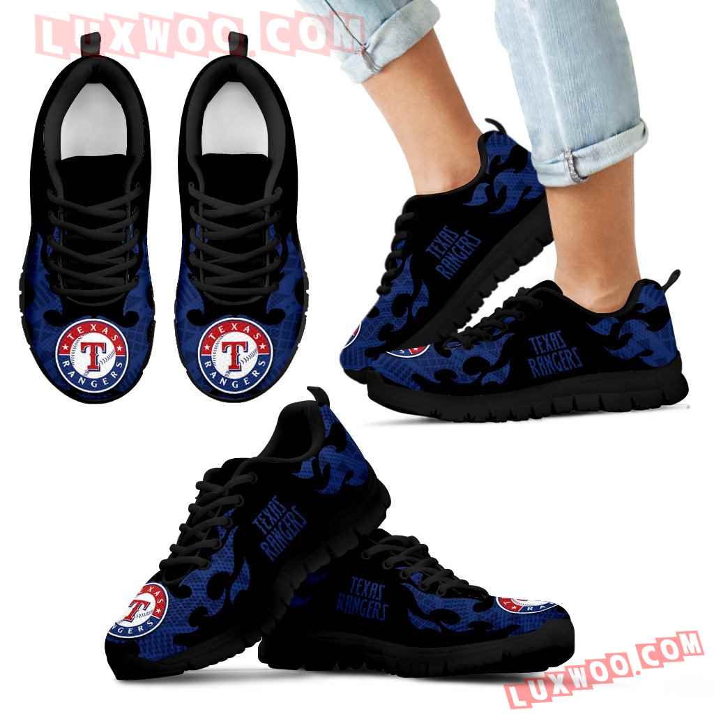 Tribal Flames Pattern Texas Rangers Sneakers