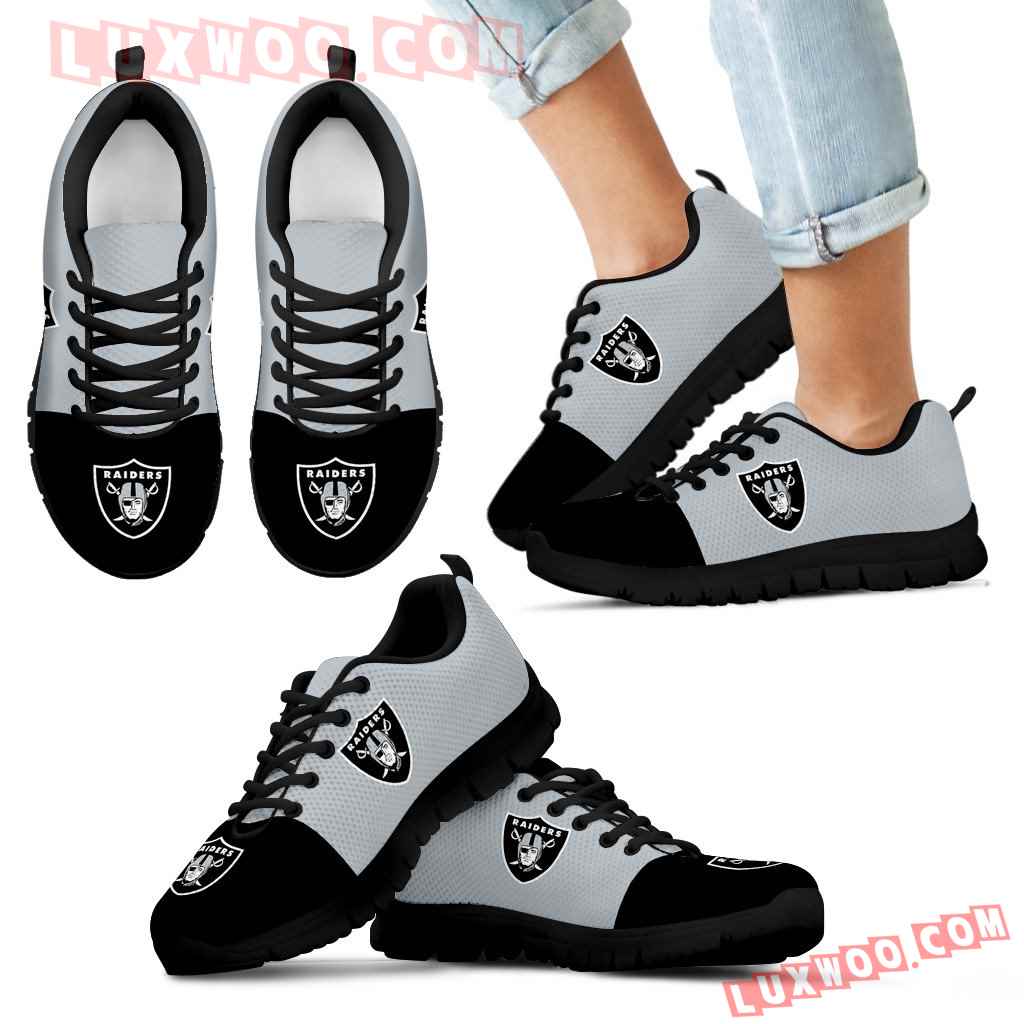 Two Colors Aparted Oakland Raiders Sneakers