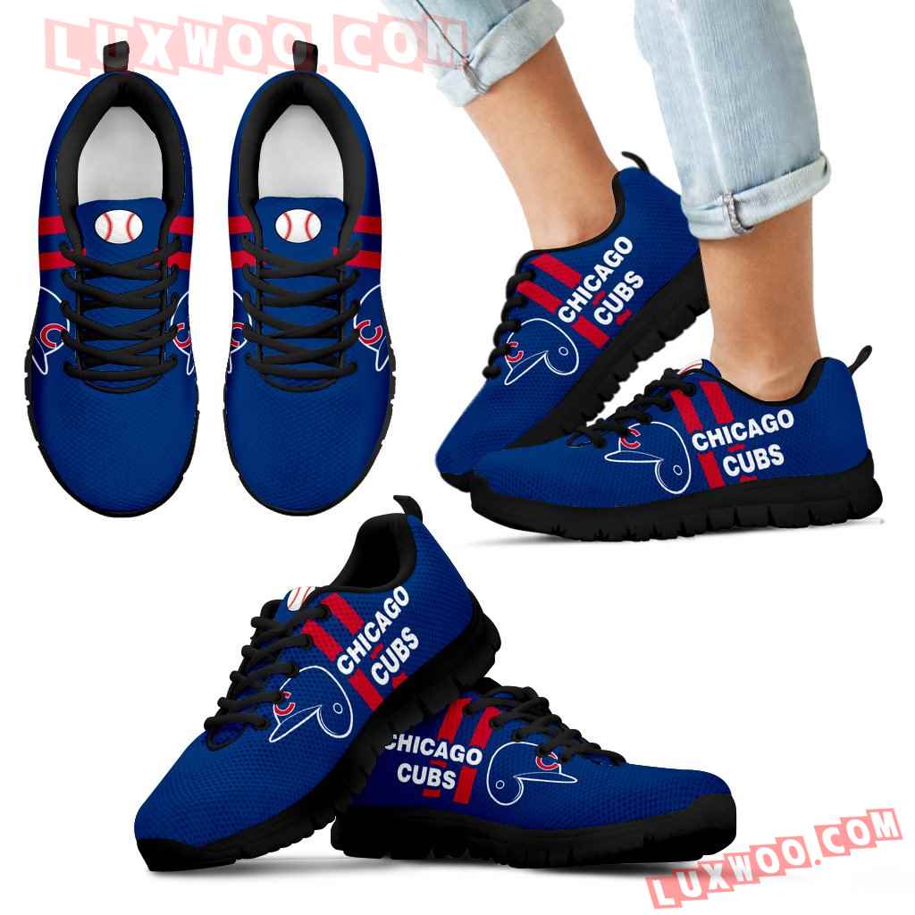 Vertical Two Line Mixed Helmet Chicago Cubs Sneakers