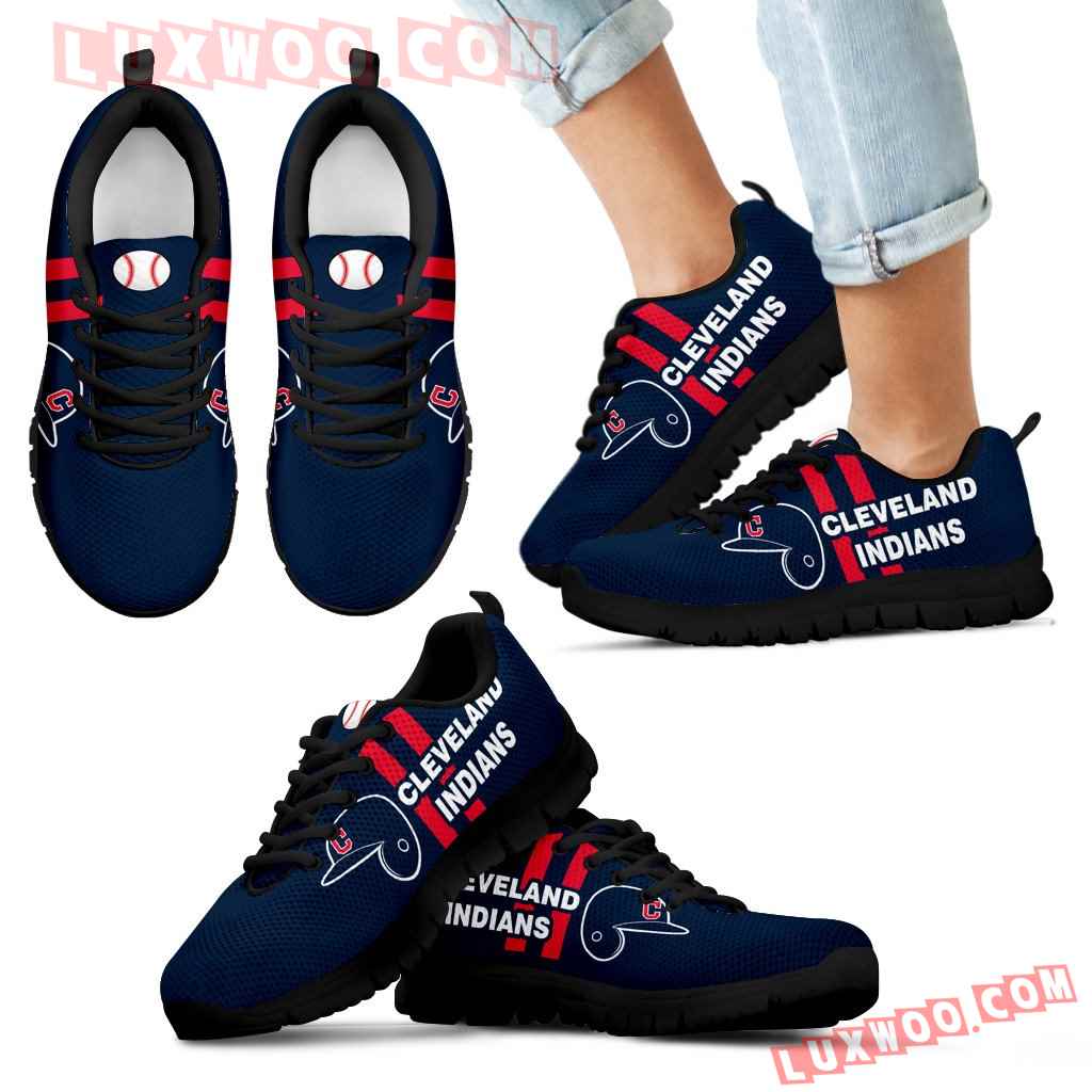 Vertical Two Line Mixed Helmet Cleveland Indians Sneakers