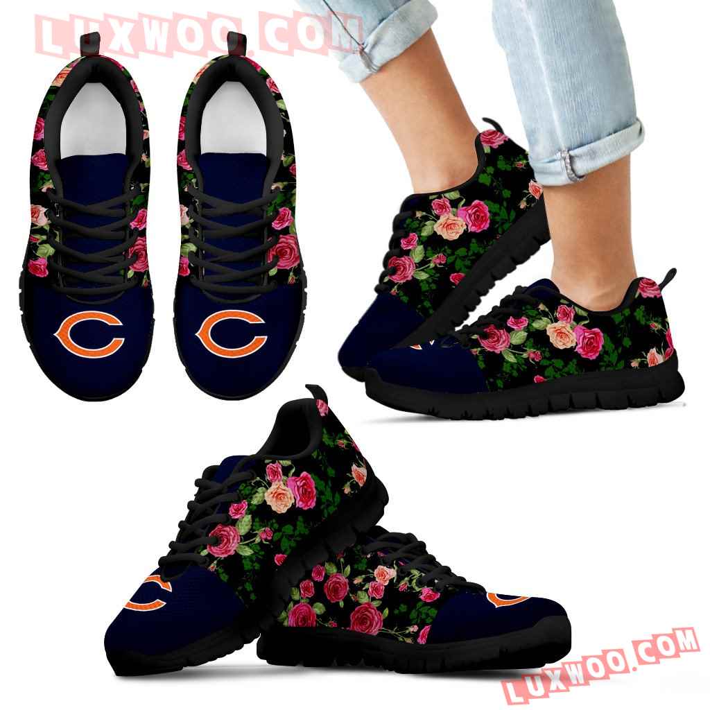 Vintage Floral Chicago Bears Sneakers