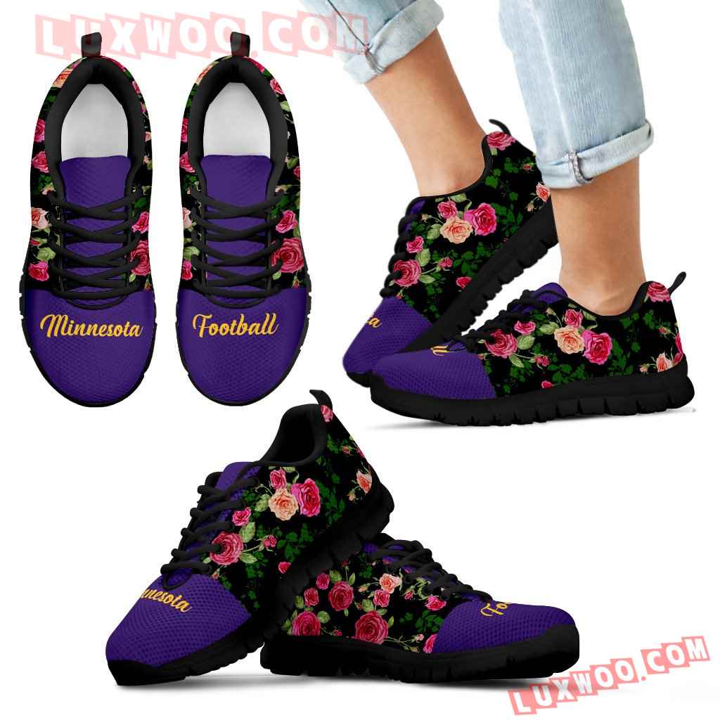 Vintage Floral Name Minnesota Vikings Sneakers