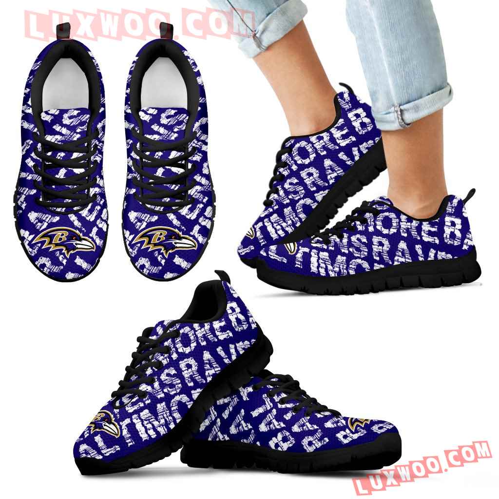 Vintage Logo Beautiful Baltimore Ravens Sneakers V1 - Luxwoo.com