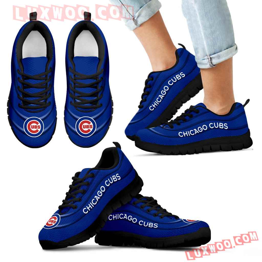 Wave Red Floating Pattern Chicago Cubs Sneakers