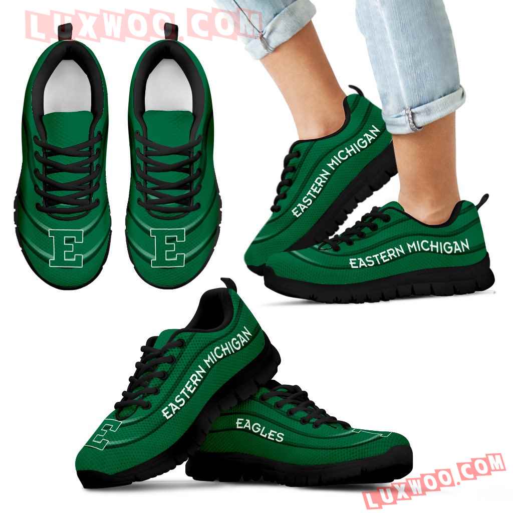 Wave Red Floating Pattern Eastern Michigan Eagles Sneakers