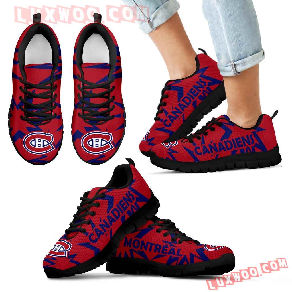 Zig Zag Circle Dizzy Excellent Nice Logo Montreal Canadiens Sneakers