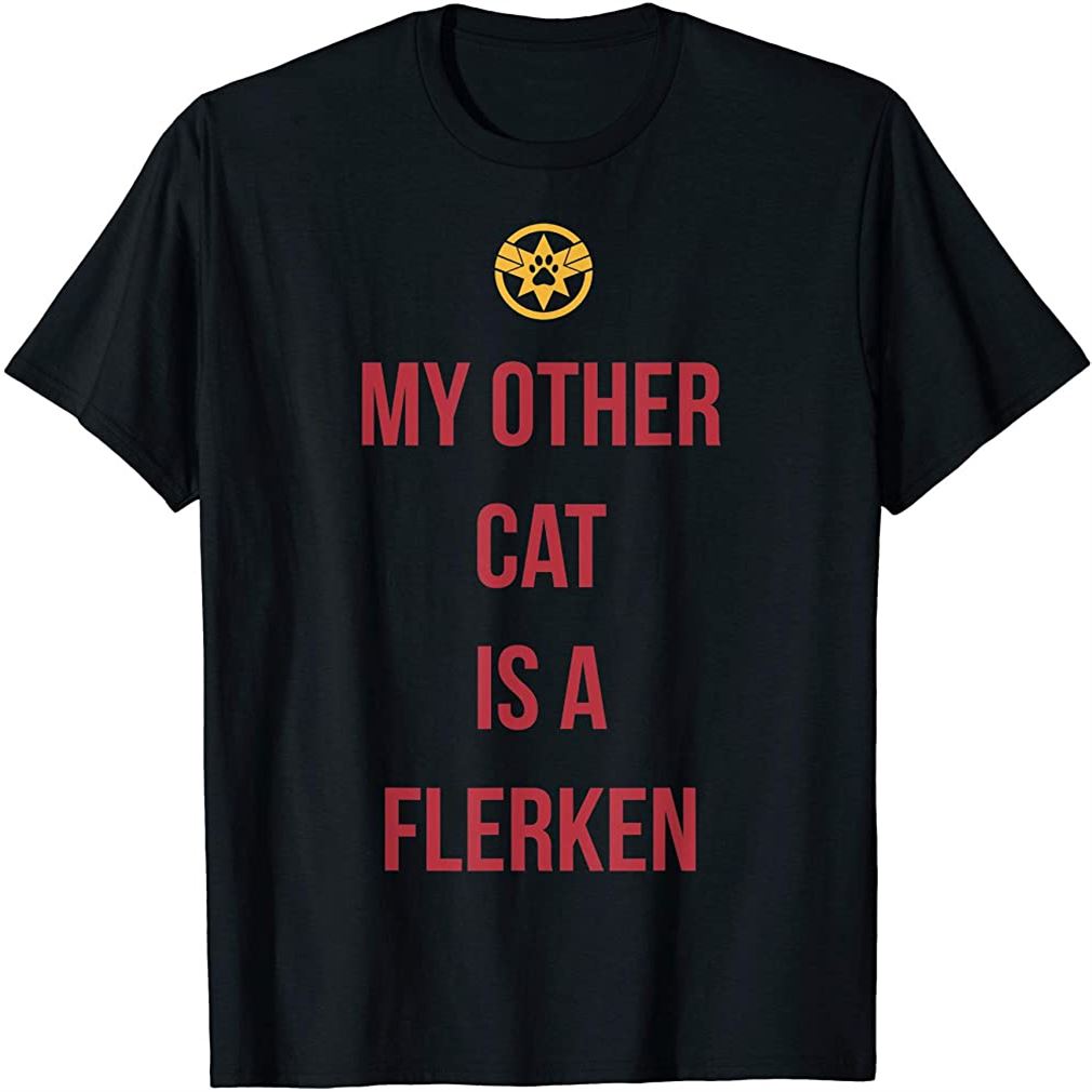 Captain Marvel My Other Cat Is A Flerken Bold Logo T-shirt Size Up To 5xl