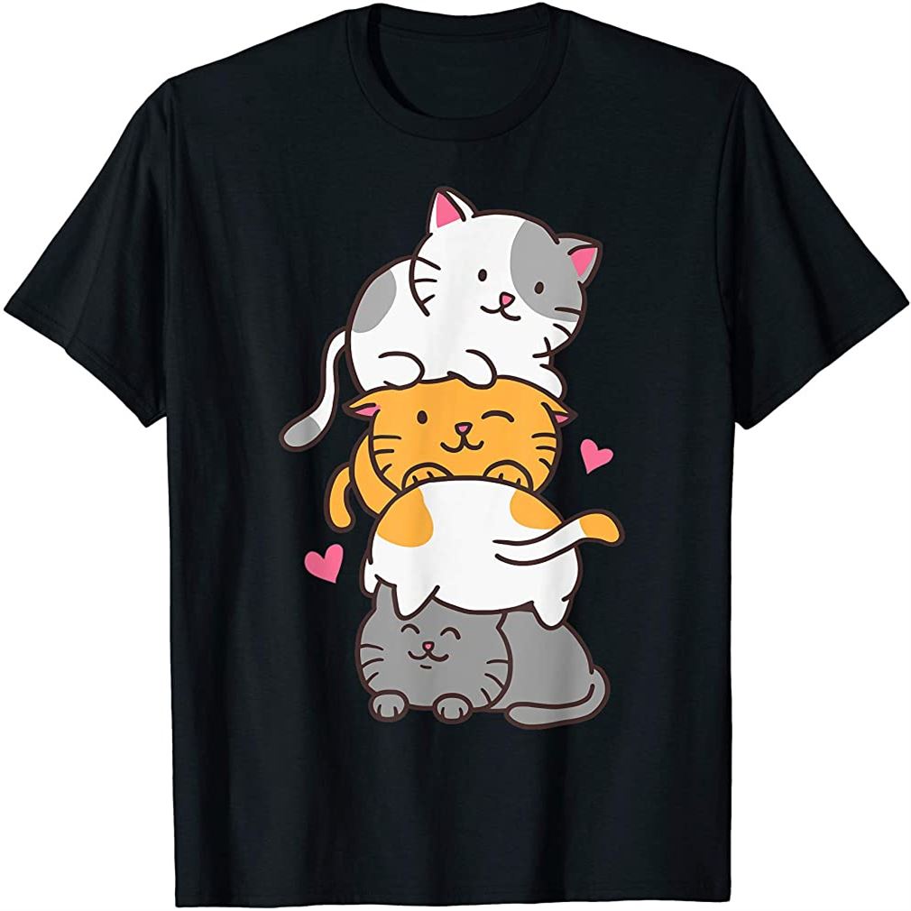 Cat Cats Meowtain Cute Kitty Pile Anime Kawaii Neko Gift T-shirt Size Up To 5xl