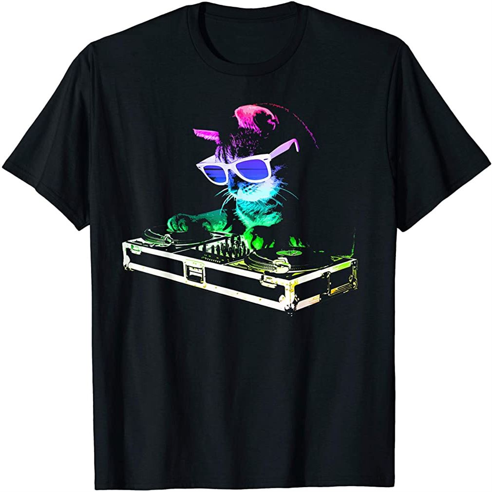 House Cat Rainbow Dj Cat Kitty T-shirt Size Up To 5xl