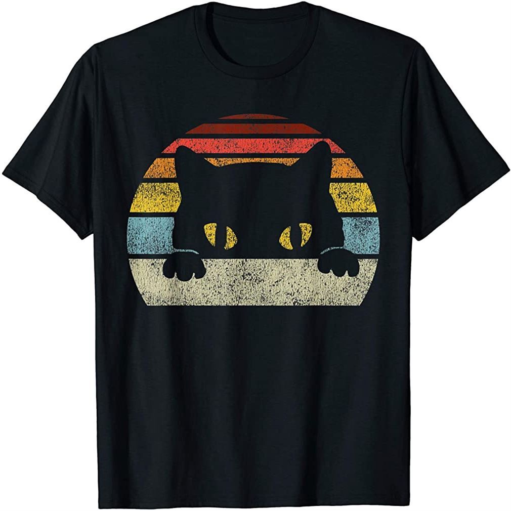 Vintage Black Cat Lover Retro Style Cats Gift T-shirt Plus Size Up To 5xl