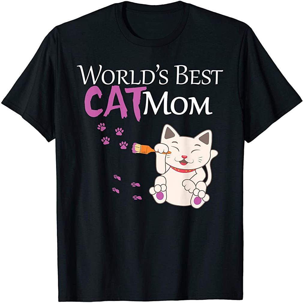 Worlds Best Cat Mom T-shirt Cute Gift Lady T-shirt Plus Size Up To 5xl