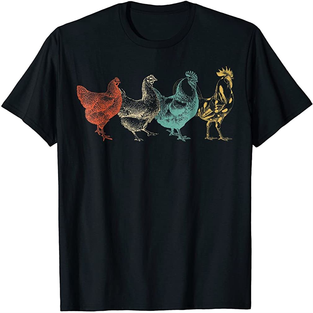 Chicken Vintage T Shirt Funny Farm Poultry Farmer Gifts Tees Plus Size Up To 5xl