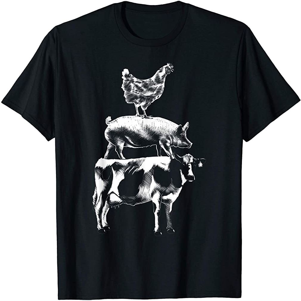 Cow Pig Chicken Farm Animal T-shirt Plus Size Up To 5xl