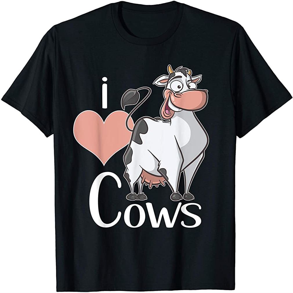 I Love Cows Gift T Shirt For Kids Adults Cow Lovers Size Up To 5xl