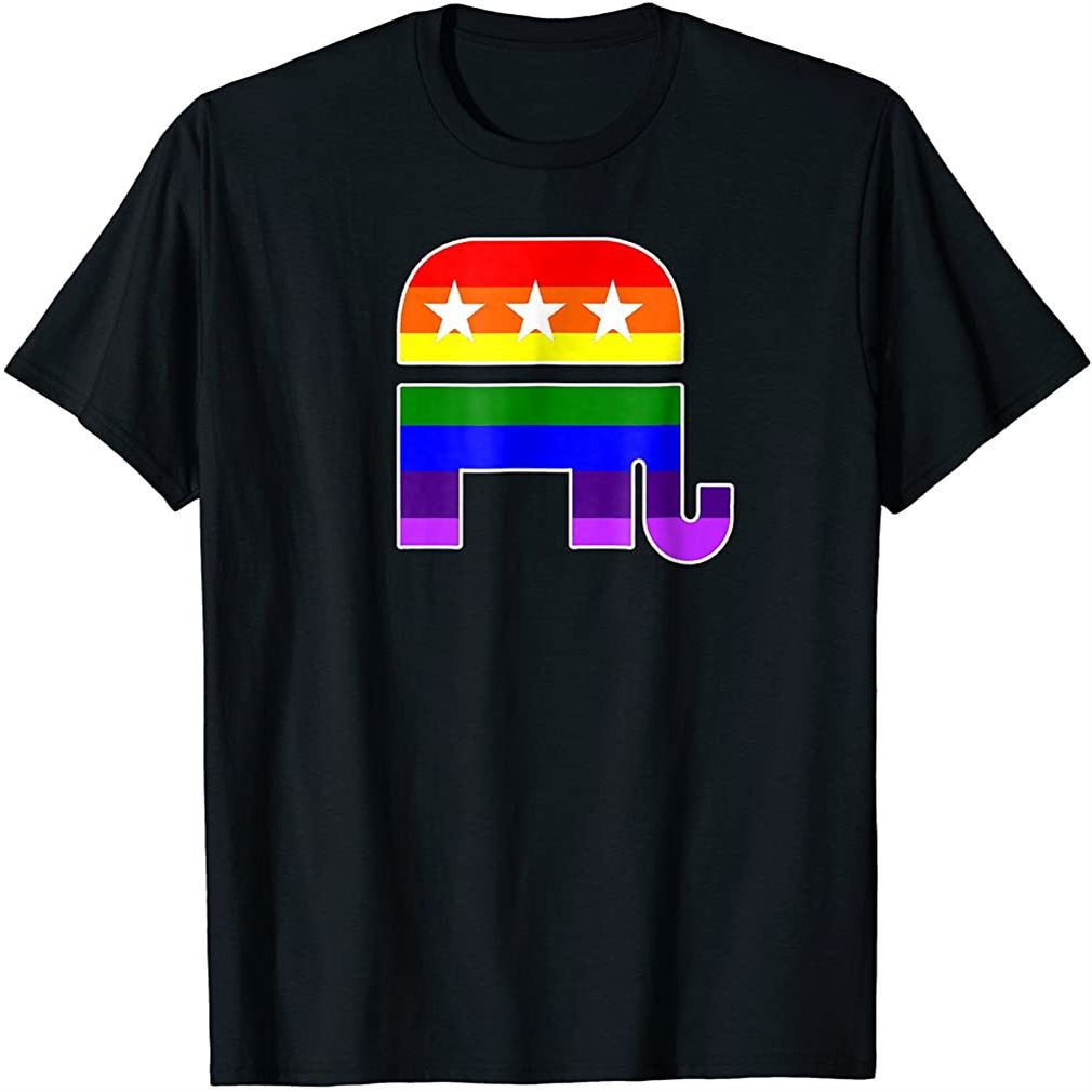 Lgbt Republican Elephant T-shirt Pride Flag Conservative Tee Size Up To 5xl