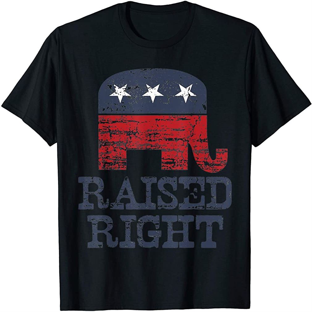 Raised Right Elephant Retro Style T-shirt Size Up To 5xl