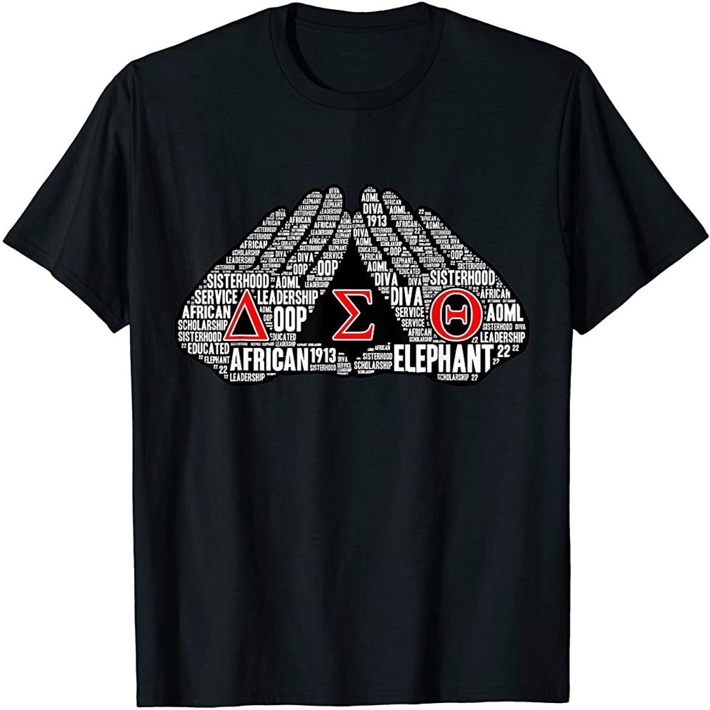 Womens Delta 1913 Elephant Sigma Hand Sign Theta T-shirt Plus Size Up To 5xl