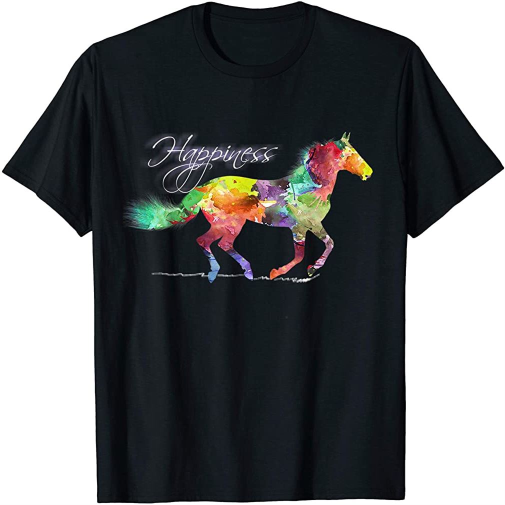Horse Happiness T Shirt Horse Gifts Horse Shirts Horse Lover Plus Size ...