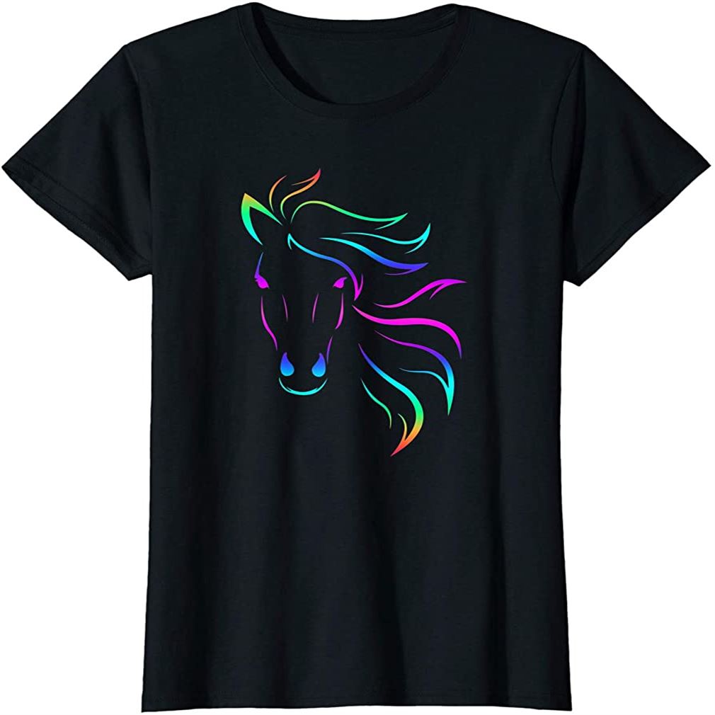 Horse Lovers Horseback Riding Equestrian Colorful T-shirt Plus Size Up To 5xl