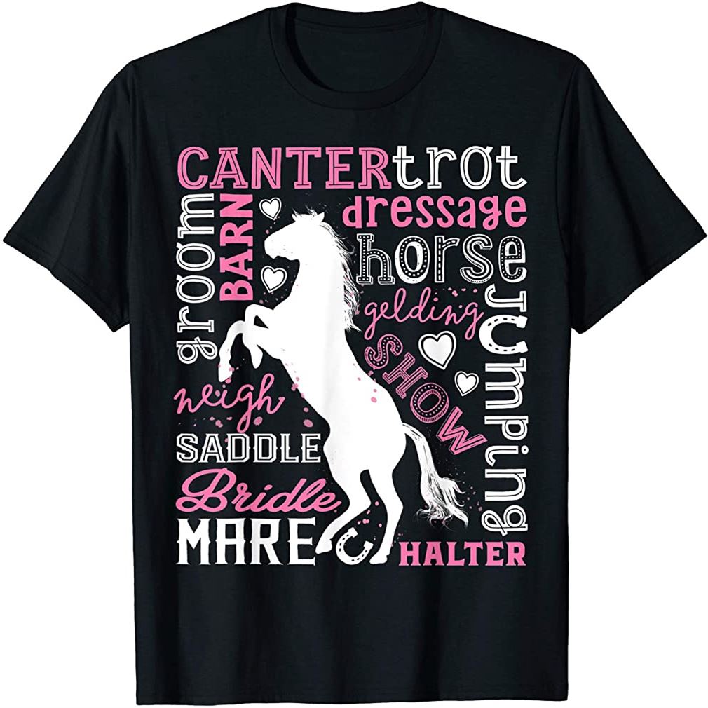 Horse T Shirt For Girls Women Gifts Horses Horseback Riding T-shirt Plus Size Up To 5xl