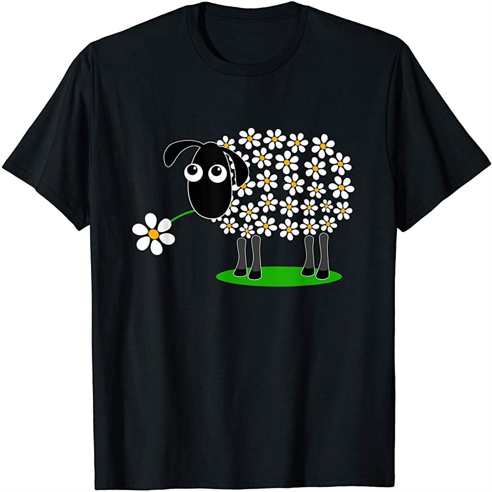 Cute Sheep With Flower Wool T-shirt Gift For Girls Women Tee T-shirt Plus Size Up To 5xl