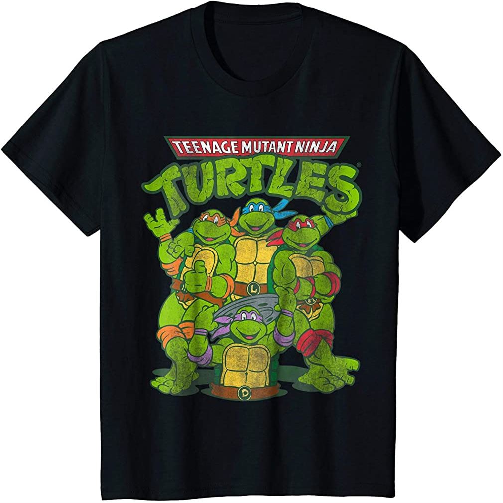 Kids Distressed Tmnt Group T-shirt Plus Size Up To 5xl - Luxwoo.com