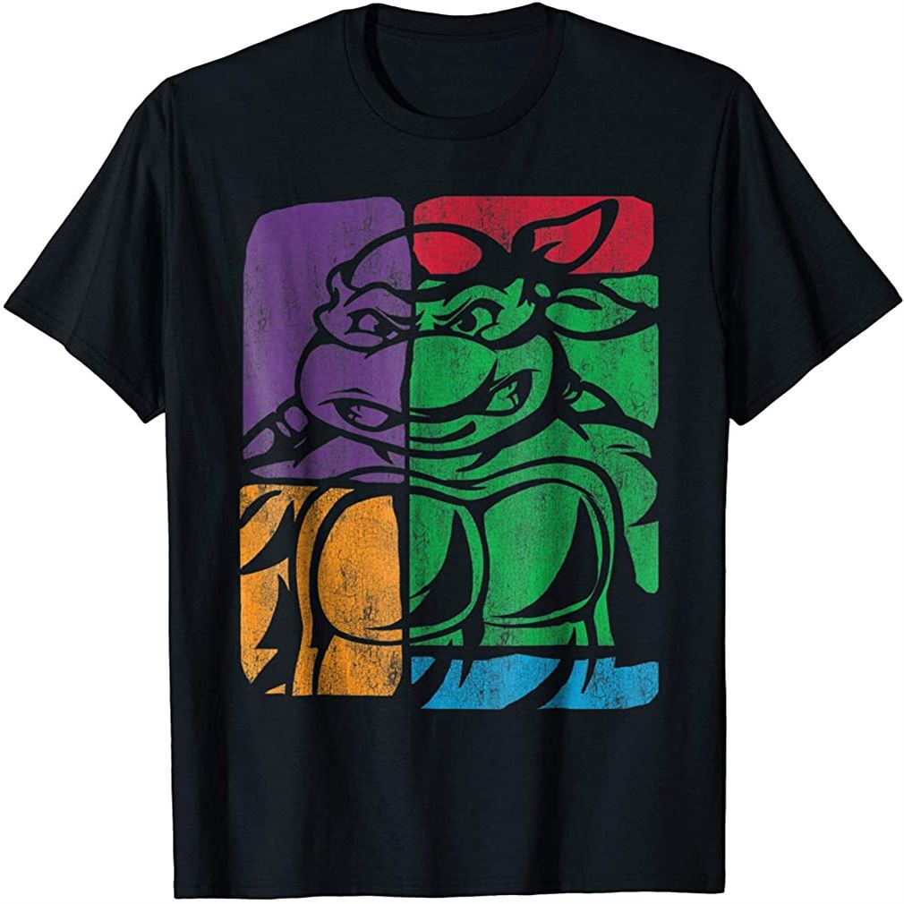 Retro Tmnt Turtle Color Collage T-shirt Size Up To 5xl