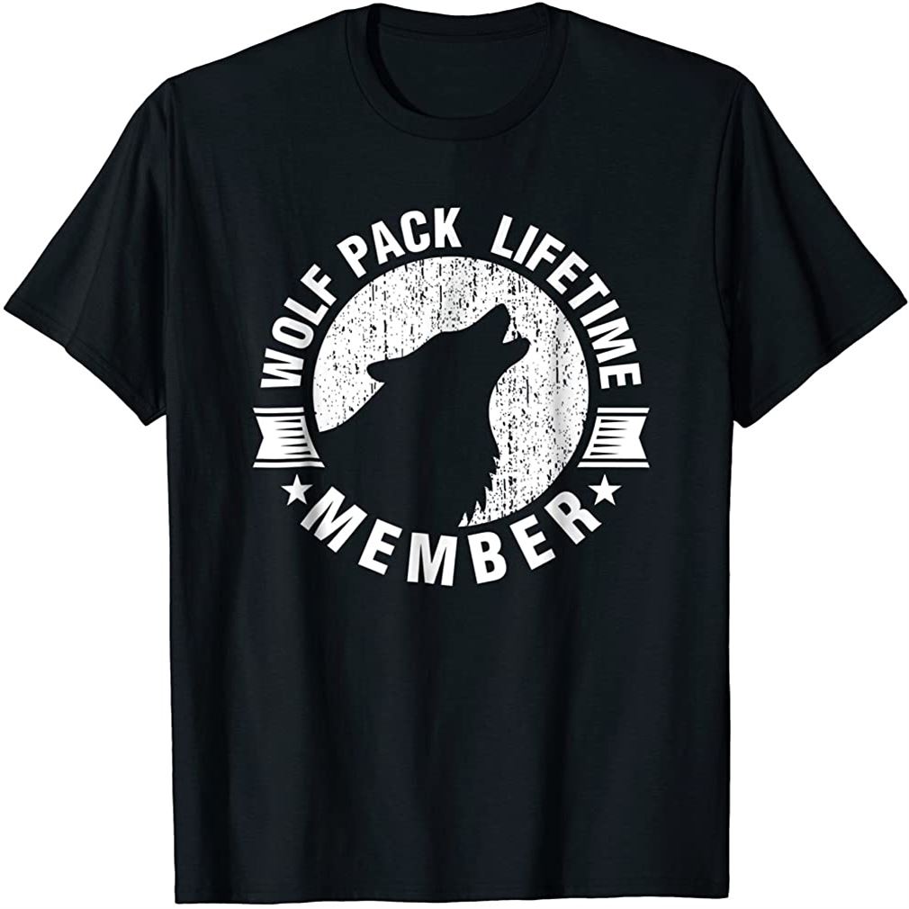 Lifetime Wolf Pack Member Distressed Howling T-shirt Size Up To 5xl