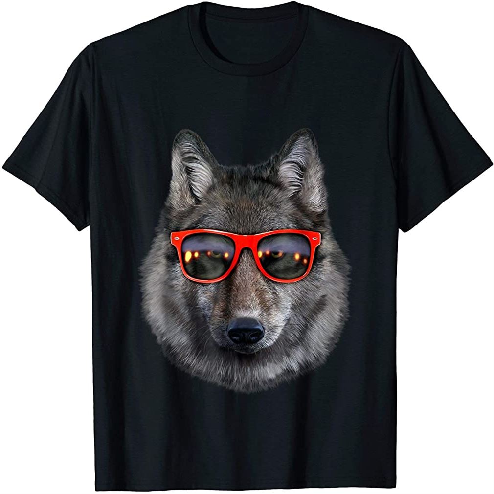 T-shirt Wolf In Retro Sunglass Frame Wolves Size Up To 5xl - Luxwoo.com