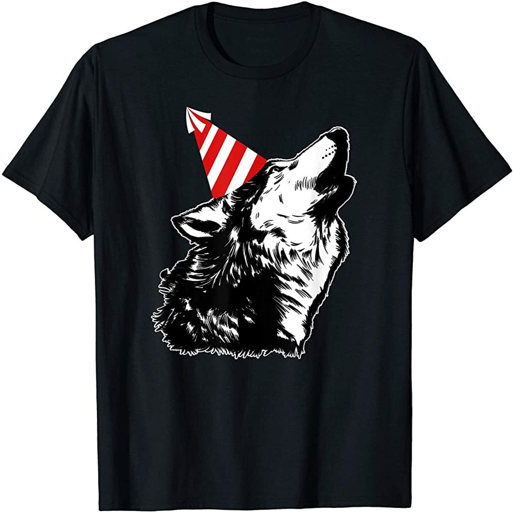 Wolf At A Party Cute Wolf Themed Birthday Party Gift Idea T-shirt Plus Size Up To 5xl